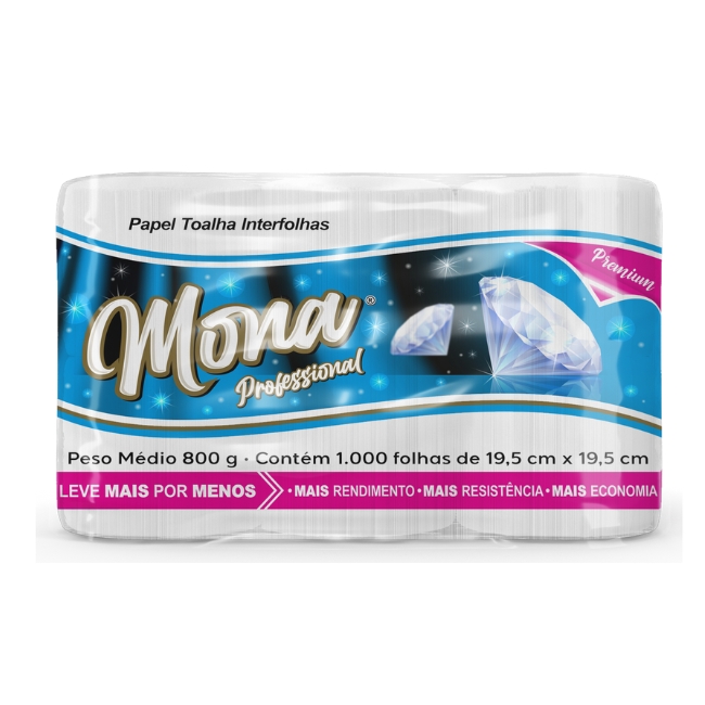 Papel toalha interfolhas Mona Professional