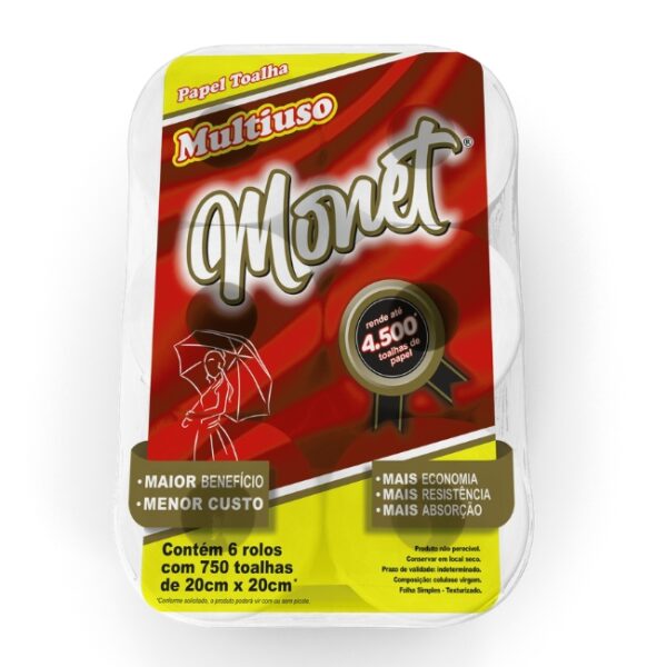 Papel Toalha Bobina Monet Vermelho